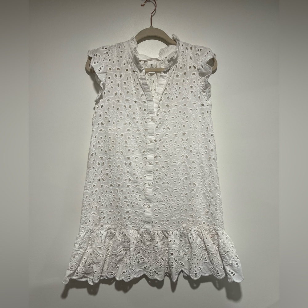 H&M White Eyelet Sleeveless Mini Dress - Picture 2 of 8